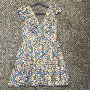 Entro Floral Dress with Blue and Yellow